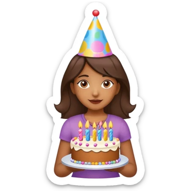 Brown girl birthday sticker