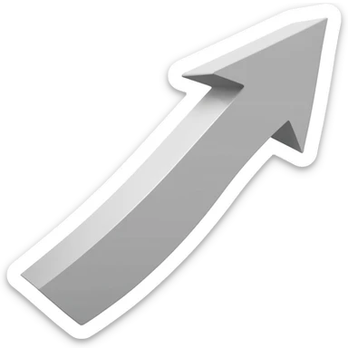 down arrow, clear, going down first, then right, sharp curve sticker