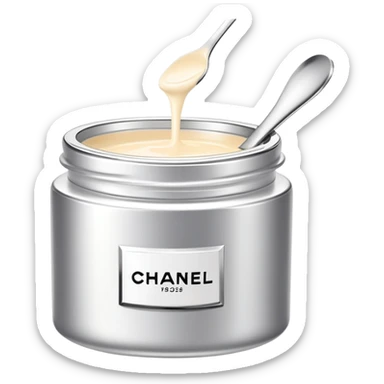 Pale silver Chanel cream pot sticker