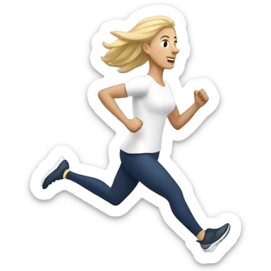 winter solstice white woman running training sticker
