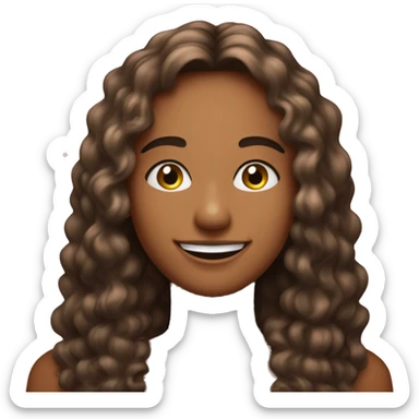 Persona color bronceado pelo liso con serquillo sonriendo con estrellas en los ojos sticker