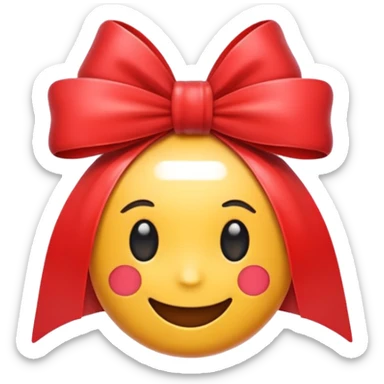 pookie bow red colour emoji  sticker