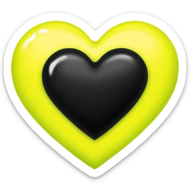 A neon yellow heart with black brushes inside the heart and The text UVP inside the heart sticker