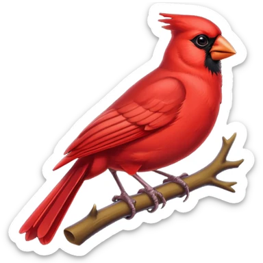 Cardinal with a cursive L sticker