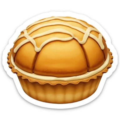Half-shell shaped baked desert sticker