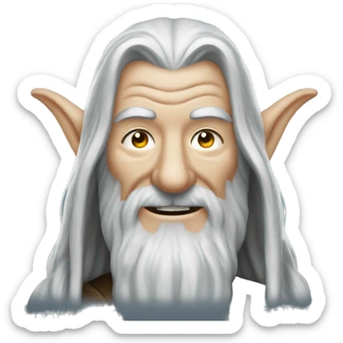 Gandalf is grinning sticker
