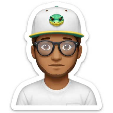 guy with brown hair, snapback cap, and polarized Pit Viper glasses sticker