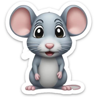 a mouse crying dropping tears sticker