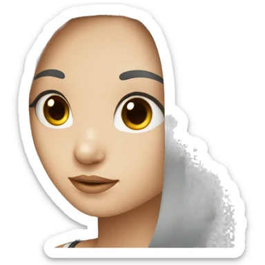 girl with fair skin and black long hair sticker