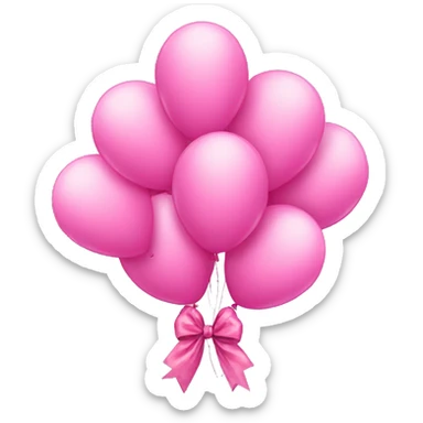 Bunch of pink balloons tied with pink bow sticker