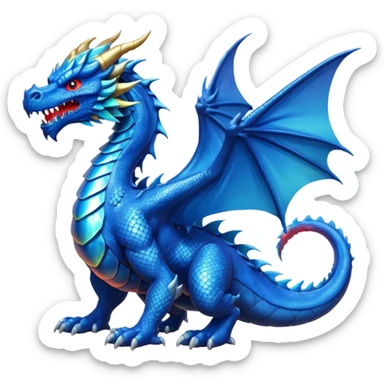 Dragón color azul sticker