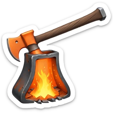 axe forging sticker