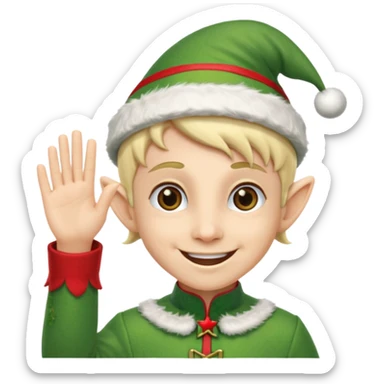 christmas elf wave sticker