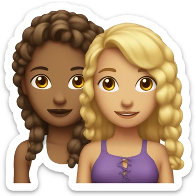 Cury girl and her bestie sticker