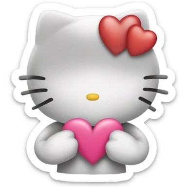 I want Hello kitty whit a heart in the middle and it the heart it says I love you  sticker
