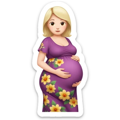heavily pregnant woman with very very large overdue  belly sticker
