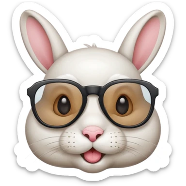 tête lapin avec lunette bouche fermée sticker
