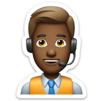 call center customer support man sticker