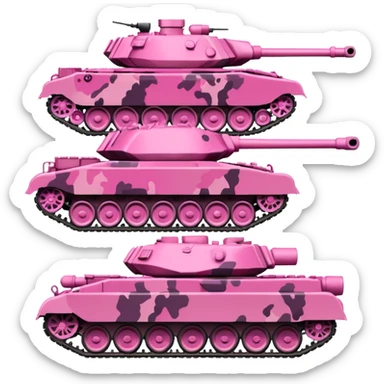 pink army tanks sticker
