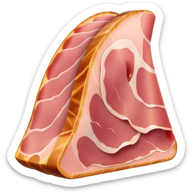 Cinematic Realistic Jam√≥n Serrano Dish Emoji, depicted as delicate, air-cured ham sliced thinly rendered with detailed textures and natural, inviting lighting. sticker