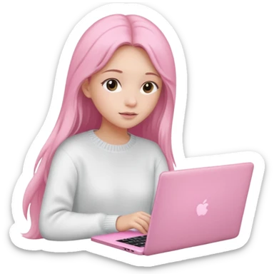  Girly stuff pink soft laptop assigment and clean girl vibes sticker