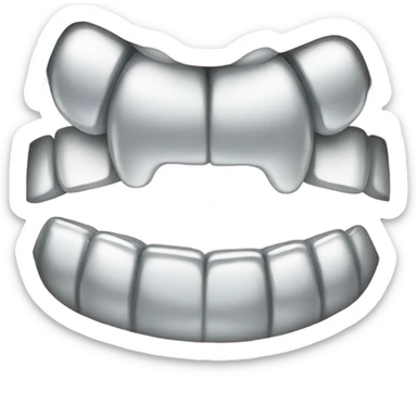 silver grillz smile face  sticker