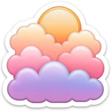 Divine Romantic warm-colored pastel lush gradients aesthetic sticker