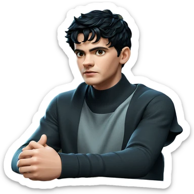 stylish boy with black hair sticker