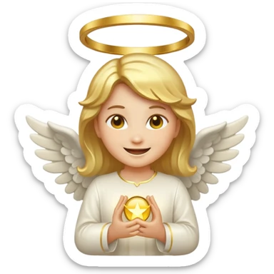 smiling angel emoji with halo sticker