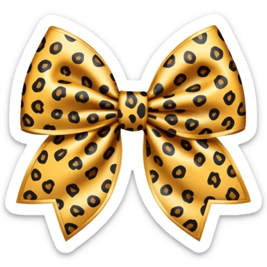Leopard print bow sticker