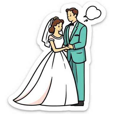 Wife poking husband  sticker