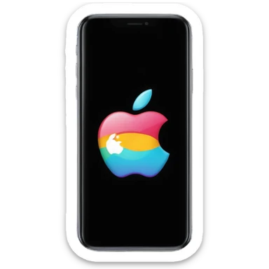 apple style emoji of a smartphone showing the TikTok logo on screen sticker