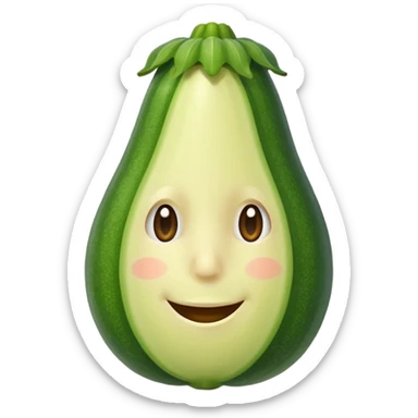 exaggerated cartoon nose shaped like a zucchini sticker