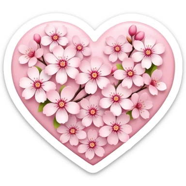Sakura flower heart Cœur pastel sticker