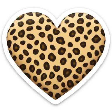 cheetah print heart sticker