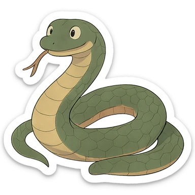 ghibli style snake sticker