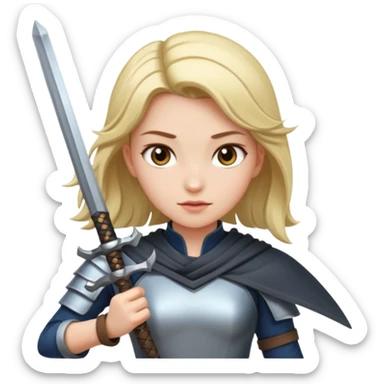 girl with sword sticker