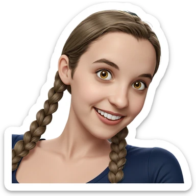 smiling girl by the window sticker