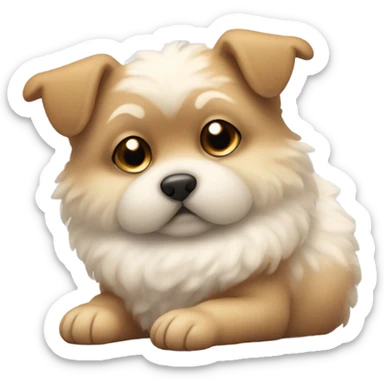 cute dog falling asleep sticker