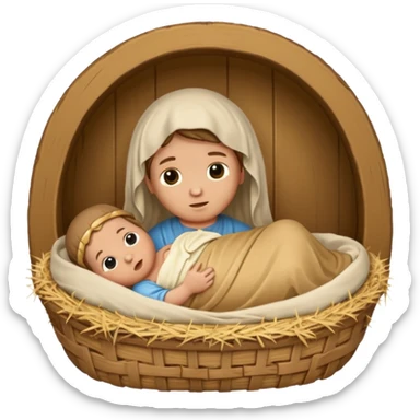 manger hay baby jesus sticker