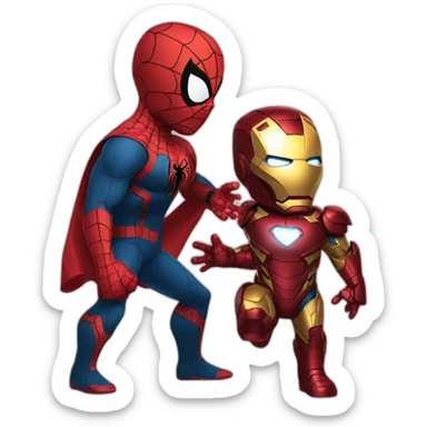 Spider-man talk with Iron man sticker