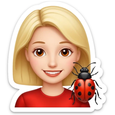 Woman love bug sticker