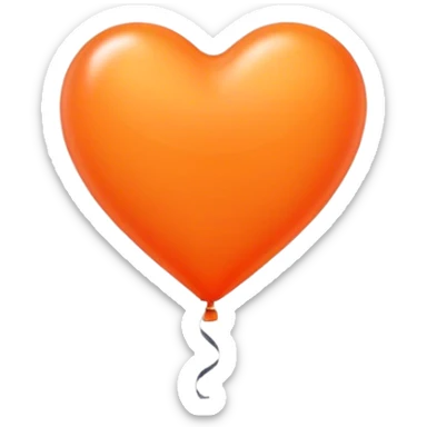 Balloon heart orange  sticker