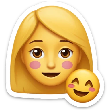 Quiero una persona sosteniendo una carita feliz y que la cara este triste sticker