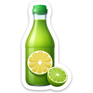 Bottle green lemon juice sticker