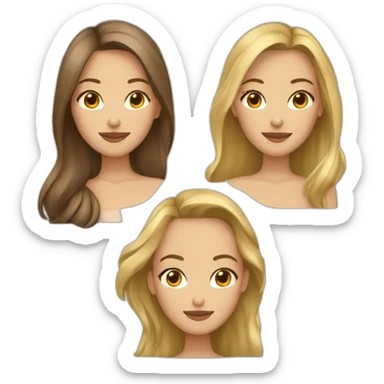 4 filles une blonde et 3 brune qui sont côté à cote sticker