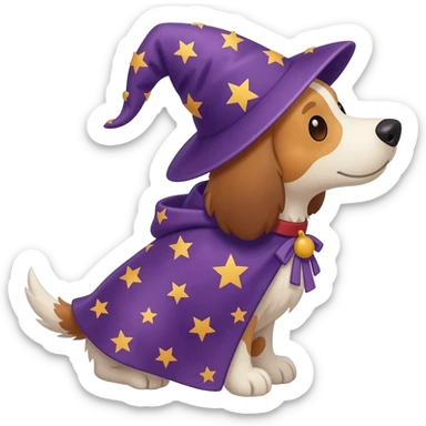 Dog wizard sticker