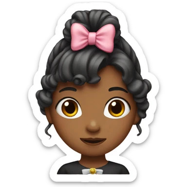 girl with a bow sticker