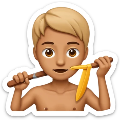 An emoji with their hand, making a cutting motion towards their neck sticker