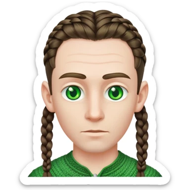 elves with braided hair man sticker